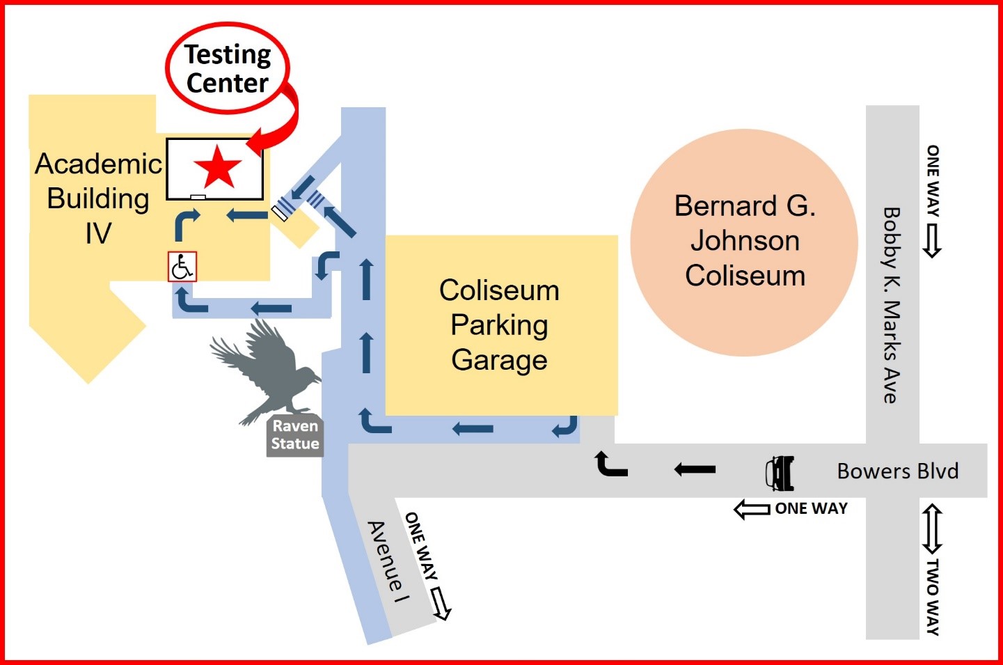 Visual reference for the walking directions listed below