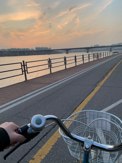thumbnail view of Sense of Place - Kate Munoz - South Korea - Fall 2019 - Christmas by the Han River - Rented bikes and biked by the Han River on my last full day in Korea