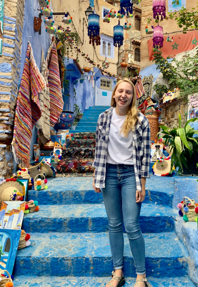 thumbnail view of Faces of Study Abroad - Lindsay Waldo - Morroco - Fall 2019 - Chefchaouen - The blue city was quite enchanting to walk through